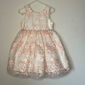 Girls Easter Formal Sunday Pink Floral Dress Multi Layered